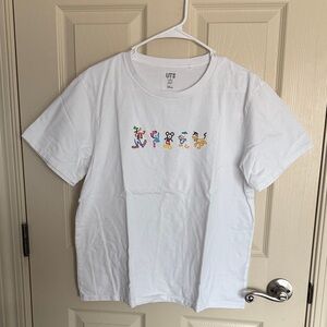 Uniqlo Disney White Tee with Colorful Embroidery
